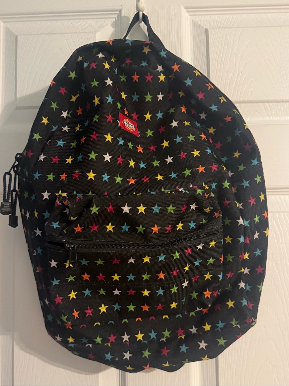 Dickies Black Multicolor Star Print Backpack Y2K School Bag